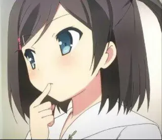 🤔 anime, girl, cartoon, cute, thinking, kawaii telegram sticker