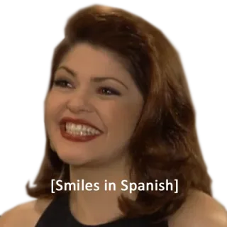 🙂 Smiles in Spanish lächeln, spanisch, frau, ausdruck telegram sticker