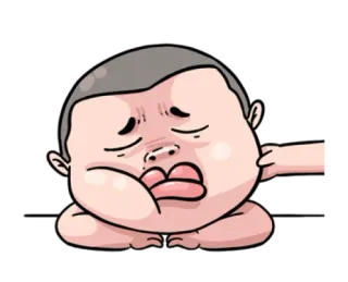 😞 dibujos animados, triste, llorando, molesto, bebé, personaje, ilustración whatsapp sticker