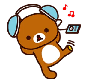 🎧 หมี, หูฟัง, เพลง, การ์ตูน telegram sticker