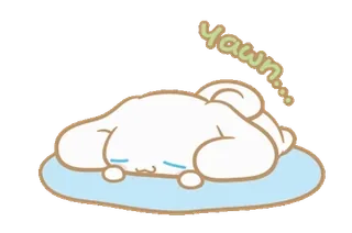 ⭐ Yawn... yawning, sleepy, cute, cloud, cartoon, animal telegram sticker