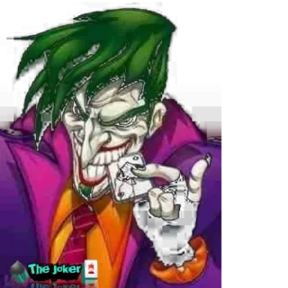 😏 The Joker Le Joker, Vilain, DC Comics, BD, Cartes à jouer, Cheveux verts telegram sticker