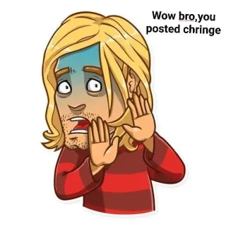 😰 Wow bro, you posted cringe żenada, mem, reakcja, śmieszne, internet whatsapp sticker