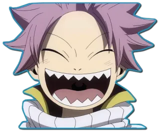 😂 Natsu Dragneel Fairy Tail anime, fairy tail, natsu dragneel, character, smile telegram sticker