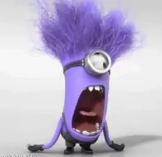 😒 Minion minion, purple, cartoon, angry, funny telegram sticker