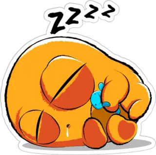😴 ZZZZ dormire, cartoni animati, carino, arancione, zzz telegram sticker