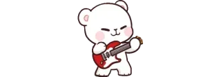 💃 oso, guitarra, música, dibujos animados, lindo whatsapp sticker