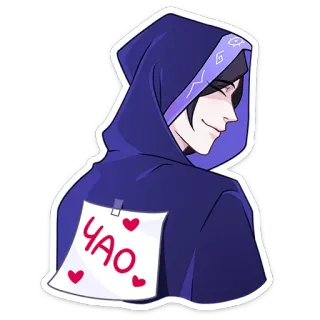 👋 ЧАО ステッカー, パーカー, ハート, キャラクター, ロシア, あいさつ whatsapp sticker