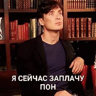 🥺 Я СЕЙЧАС ЗАПЛАЧУ ПОН คิลเลียน เมอร์ฟีย์, มีม, อารมณ์, ชั้นหนังสือ, ภาพเหมือน telegram sticker