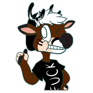 😉 FUCK cervo cartone animato, offensivo, parolaccia, animale, corna telegram sticker