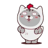 🤗 chat, déguisement poulet, animal, dessin animé, autocollant whatsapp sticker