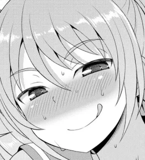 😏 アニメ, 女の子, ドヤ顔, 笑顔, 汗 telegram sticker