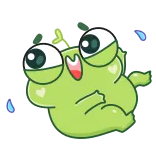 😂 กบ, การ์ตูน, น่ารัก, แปลก, ตา, คาวาอิ, สติกเกอร์ telegram sticker