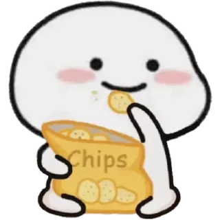 🍼 Chips food, snack, cute, potato chips, cartoon, kawaii whatsapp sticker