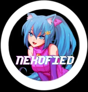 😼 NEKOFIED อนิเมะ, มังงะ, สาวหูแมว, เนโกะ, คาวาอิ, น่ารัก, ผมสีฟ้า whatsapp sticker