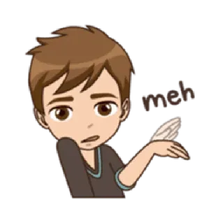 😋 meh indifferente, cartone animato, annoiato, gesto telegram sticker