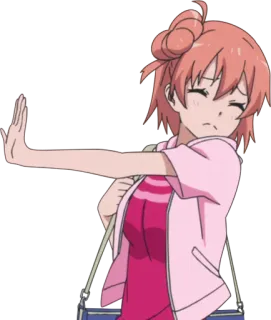 🙅‍♀️ Anime, Garota, Pare, Mão, Personagem, Ilustração telegram sticker