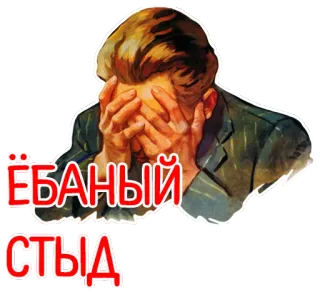 😳 ЁБАНЫЙ СТЫД honte, dégoût, frustration, gêne telegram sticker