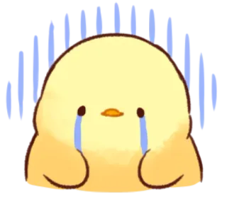 😢 грустный, плачущий, цыпленок, птица, желтый, милый, эмодзи telegram sticker