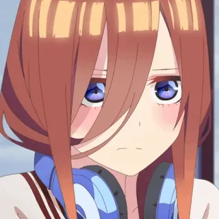 🐾 Miku Nakano The Quintessential Quintuplets Anime, Manga, Cuffie, Miku Nakano, The Quintessential Quintuplets, Ragazza, Cartone animato telegram sticker