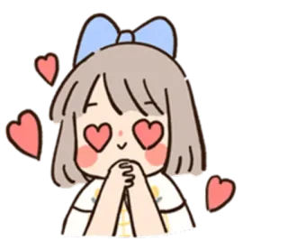😍 Kartun, Cinta, Mata hati, Imut, Gadis, Hati, Kawaii whatsapp sticker
