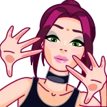 😝 donna, ragazza, adesivo, cartone animato, personaggio, ritratto telegram sticker