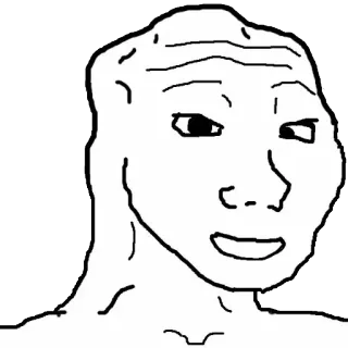 😲 meme, wojak, internet meme, drawing telegram sticker