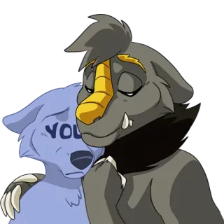 😔 YOU Furry, Triste, Abbraccio, Conforto telegram sticker