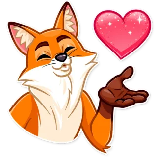 😘 fox, heart, animal, love, cute telegram sticker