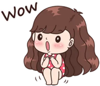 😦 WOW Dessin animé, Fille, Wow, Surpris(e), Mignon(ne), Animé telegram sticker