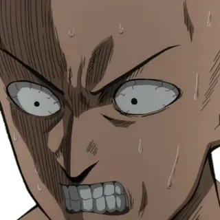 😠 Saitama One-Punch Man Аниме, Герой, Манга, Сайтама, Ванпанчмен, Серьезный telegram sticker
