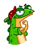 💪 lucertola, animale, cartone animato, verde, rettile whatsapp sticker