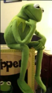 🤨 Kermit カーミット, マペット, 考え事, ミーム telegram sticker