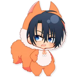 👮 Аниме, Чиби, Мультфильм, Лиса, Милый, Персонаж, Манга telegram sticker