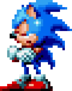 😔 Sonic sonic the hedgehog, sega, video game, pixel art telegram sticker