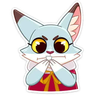 😡 animal, raposa, óculos, desenho animado, adesivo telegram sticker