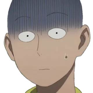 😰 Saitama One-Punch Man Сайтама, Ванпанчмен, Аниме, Персонаж, В шоке, Выражение лица, Смешной whatsapp sticker