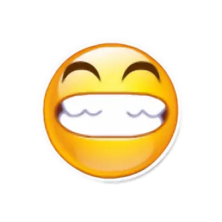 😁 Smiley, Emoji, Desenho animado, Feliz, Expressão, Meme telegram sticker
