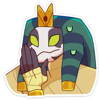 🤦‍♀️ 贴纸, 卡通, 人物, 木乃伊, 埃及, 皇冠, 国王 whatsapp sticker