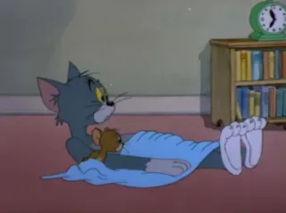 😓 Tom and Jerry Cartone animato, Animazione, Gatto, Topo, Dormire, Letto telegram sticker