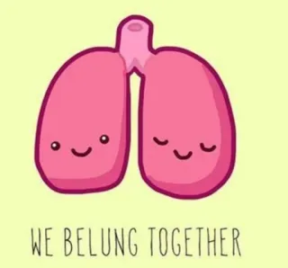 🤝 WE BELUNG TOGETHER Lunge, gehören, zusammen, Anatomie, Cartoon, medizinisch whatsapp sticker