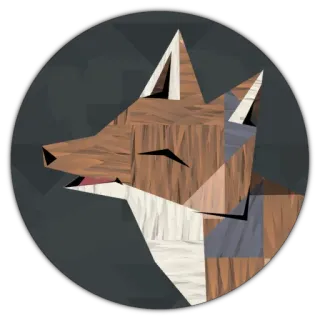 😶 fox, animal, geometric, low poly, cartoon, wildlife telegram sticker