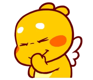 🌝 желтый, милый, персонаж, мультфильм, ангел, крылья whatsapp sticker