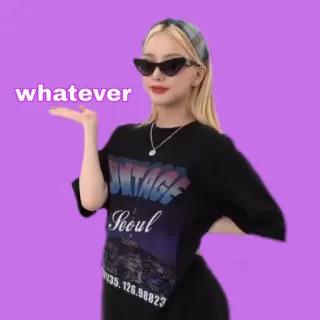 😎 whatever Frau, Sonnenbrille, Egal, Attitüde, Mode, Stil whatsapp sticker
