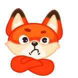 🤨 fox, animal, cute, cartoon, orange, sticker telegram sticker