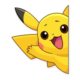 👋 Pikachu Pokemon pokemon, pikachu, cartoon, yellow, anime, peek telegram sticker