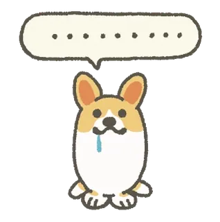 🤐 corgi, hond, dier, cartoon, spraakballon whatsapp sticker