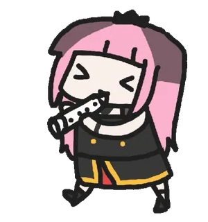 🐱 Cartoon, Anime, Niedlich, Tanzen, Figur, Flöte, Musik telegram sticker