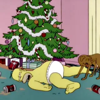 🎄 Homer Simpson The Simpsons Homer Simpson, Weihnachten, Cartoon, Simpsons, Lustig, Hund, Baum whatsapp sticker
