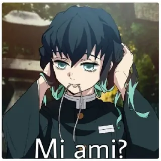 😁 Mi ami? Anime, Personaje, Pregunta, Lindo telegram sticker
